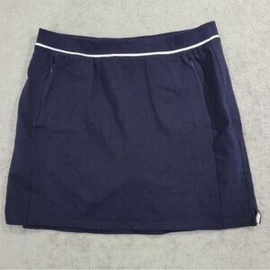 Talbots- Skort with Contrast striped Waistband, Navy, Size LP